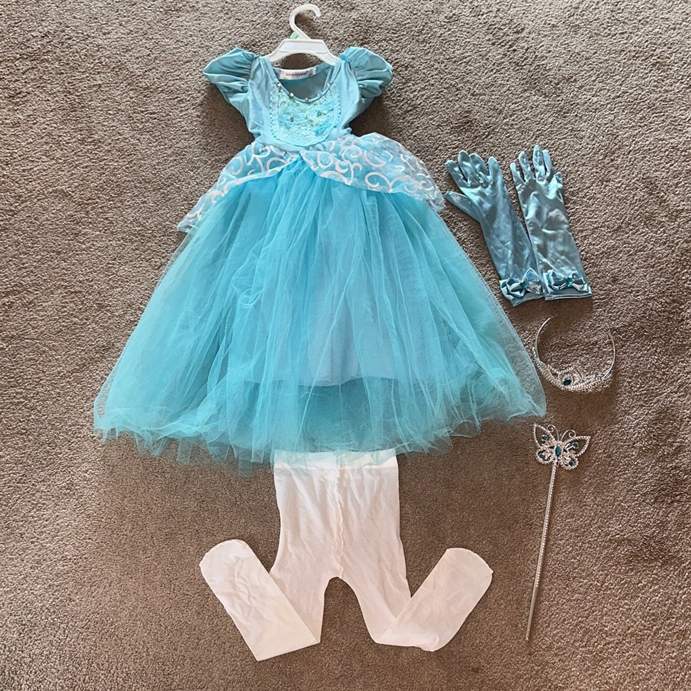 Sparkling Blue Fairy Costume for Kids